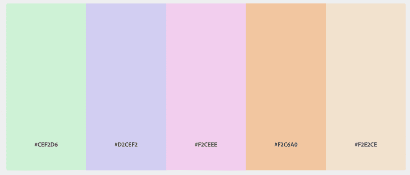 Summer Panda Cafe's pastel colour palette